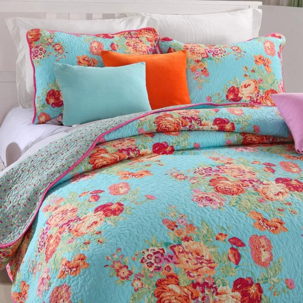 روتختی پنبه‌ای طرح‌دار تمکین مناسب تخت دو نفره و کینگ سایز، ست ملحفه روتختی و دو روبالشتی (3 تکه)، رنگ 6 - 230x250 سانتی‌متر