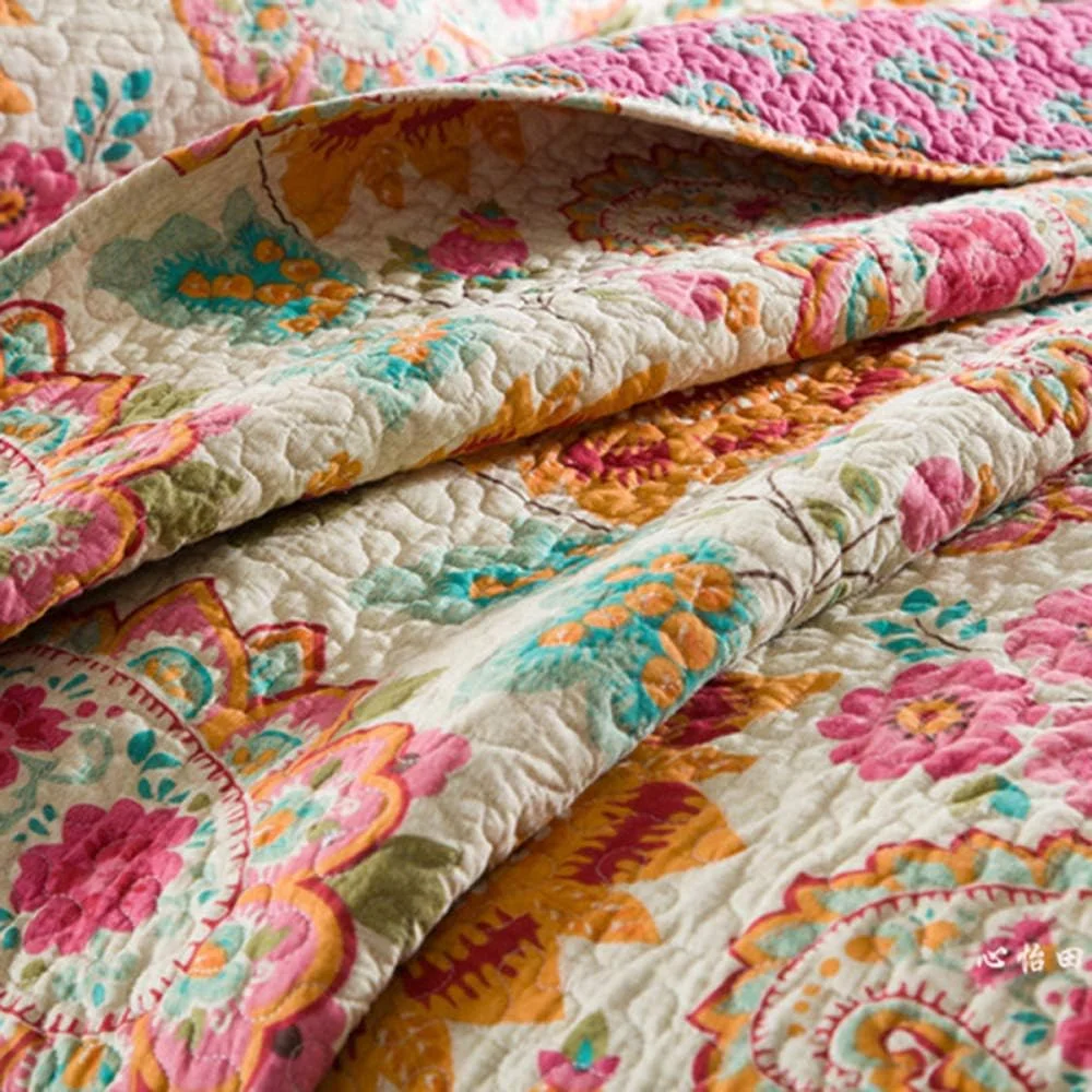 روتختی پنبه‌ای طرح‌دار مناسب تخت دو نفره و کینگ سایز، لحاف روتختی و 2 روبالشتی (3 تکه)، رنگ 6 - 230x250 سانتی‌متر