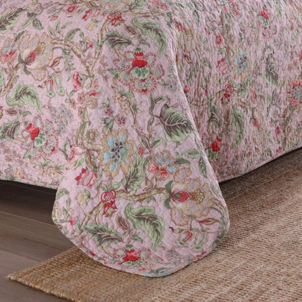 روتختی پنبه‌ای طرح‌دار تمکین، مناسب تخت دو نفره و کینگ سایز، شامل روتختی و دو روبالشتی (3 تکه)، رنگ 6 - 230x250 سانتی‌متر