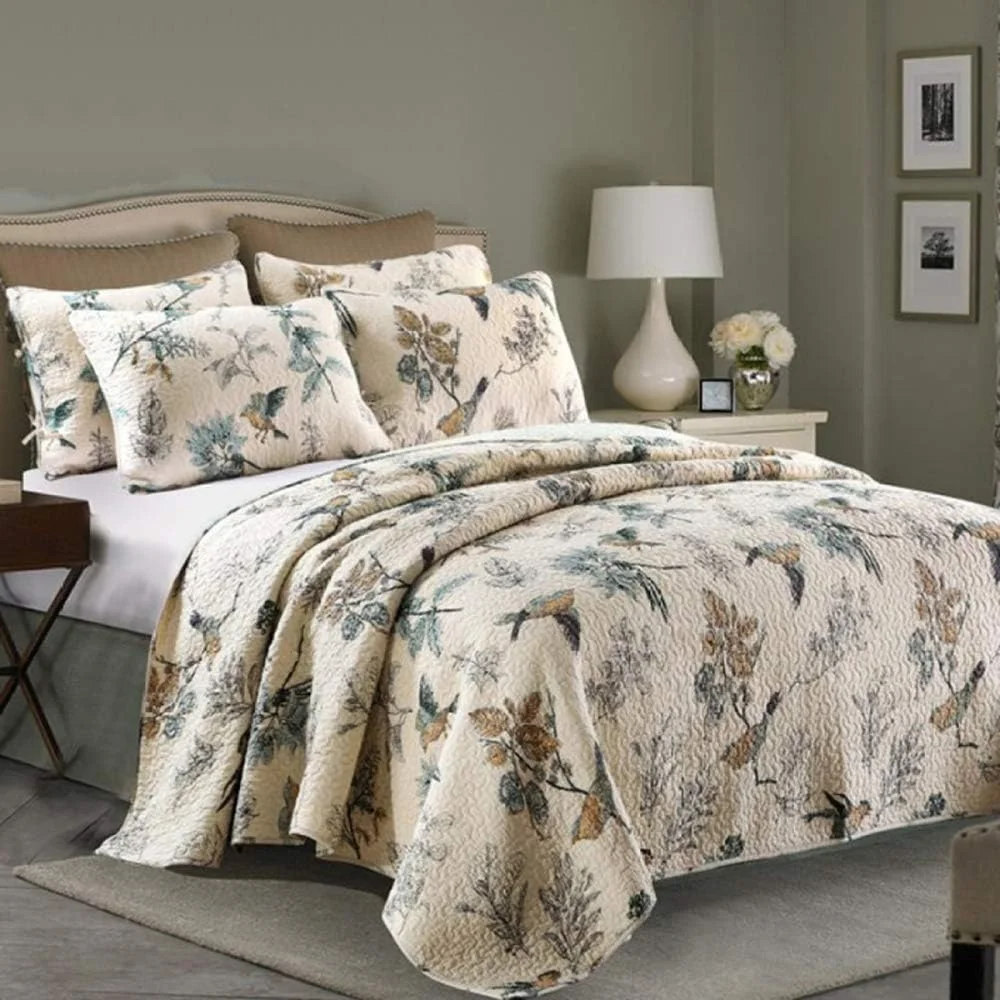 روتختی پنبه‌ای طرح‌دار تمکین، مناسب برای تخت‌های دو نفره و کینگ سایز، شامل روتختی و دو روبالشتی (3 تکه)، رنگ 6 - 230x250 سانتی‌متر