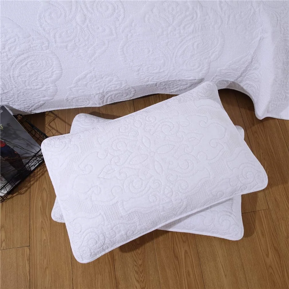 روتختی دو نفره طرح دار 230x250 سانتی متر - طرح سبد بافت، رو تختی تزئینی سبک وزن، روتختی میکروفایبر مدرن، سفید