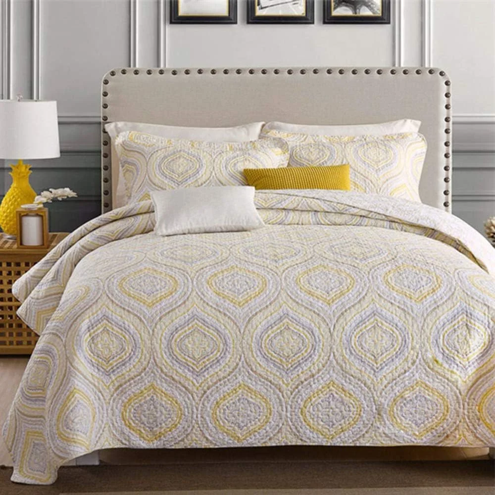 روتختی پنبه‌ای طرح‌دار مناسب تخت دو نفره و کینگ سایز، لحاف روتختی و 2 روبالشتی (3 تکه)، رنگ 6 - 230x250 سانتی‌متر