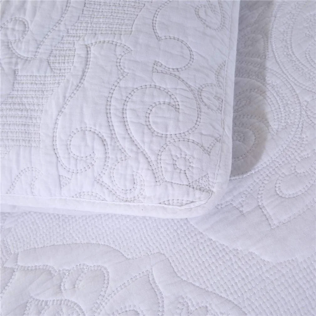 روتختی دو نفره طرح دار 230x250 سانتی متر - طرح سبد بافت، رو تختی تزئینی سبک وزن، روتختی میکروفایبر مدرن، سفید