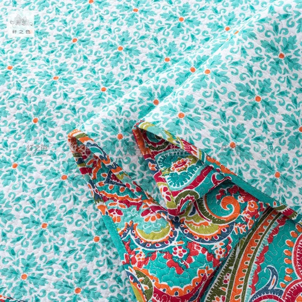 روتختی پنبه‌ای طرح‌دار تمکین، مناسب برای تخت‌های دو نفره و کینگ سایز، شامل روتختی و دو روبالشی (3 تکه)، رنگ 6 - 230x250 سانتی‌متر