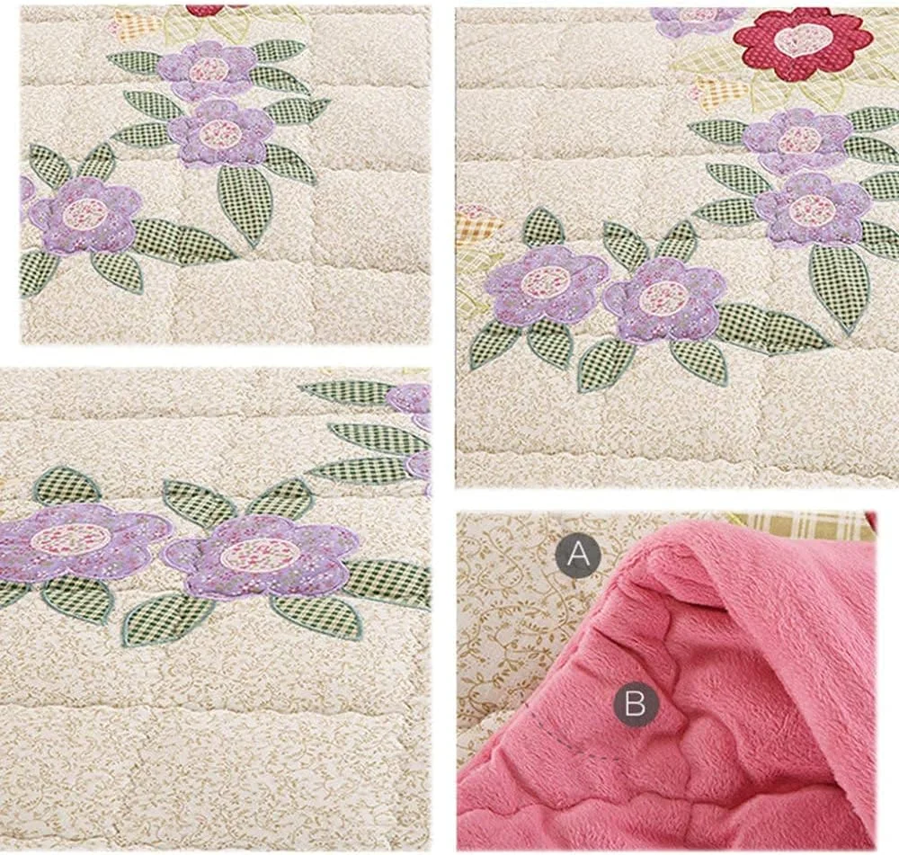 روتختی طرح دار دو نفره سایز کینگ با تکه دوزی و گلدوزی، ست کاور تخت خواب 3 تکه، A-150CM210CM, A-150CM*210CM