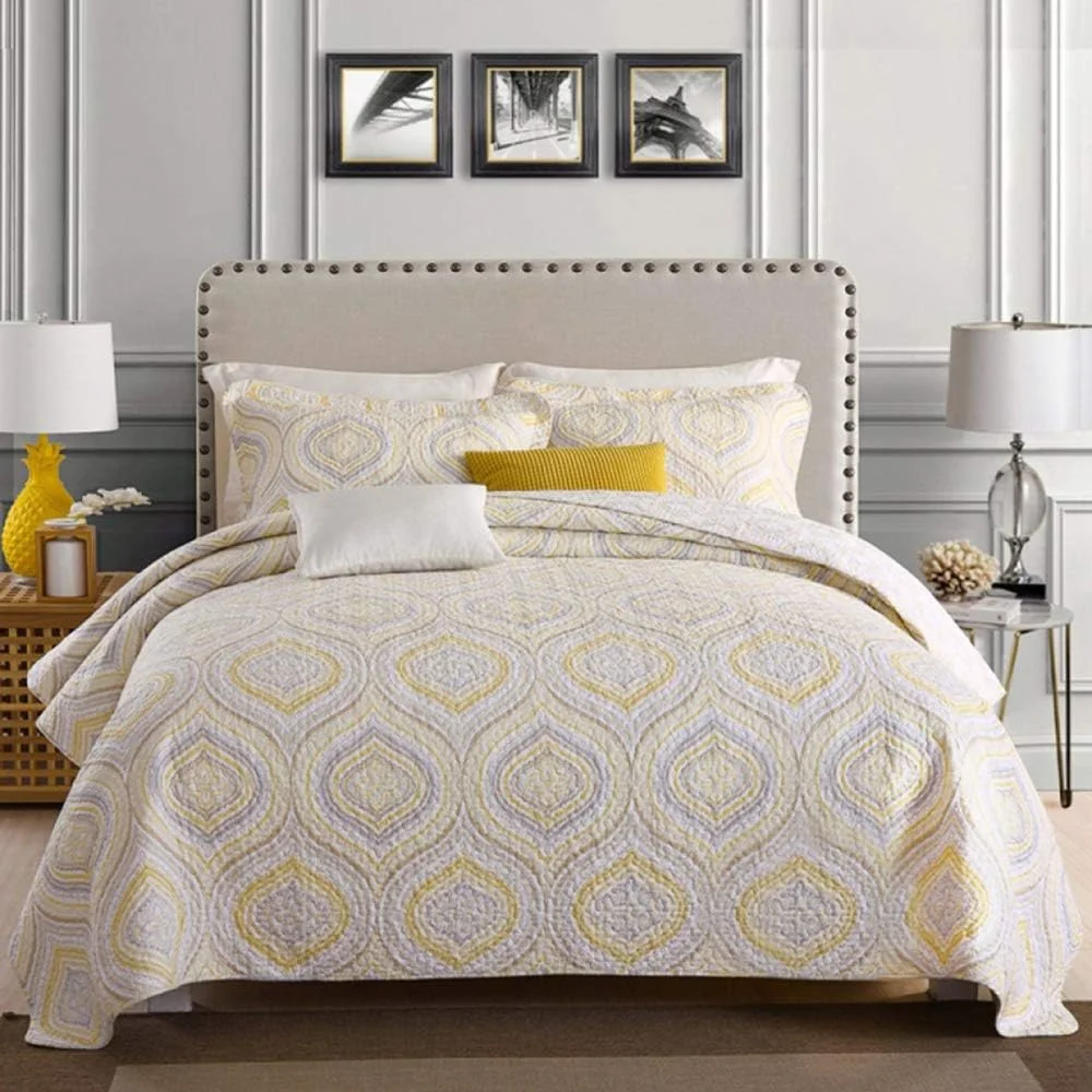 روتختی پنبه‌ای طرح‌دار مناسب تخت دو نفره و کینگ سایز، لحاف روتختی و 2 روبالشتی (3 تکه)، رنگ 6 - 230x250 سانتی‌متر