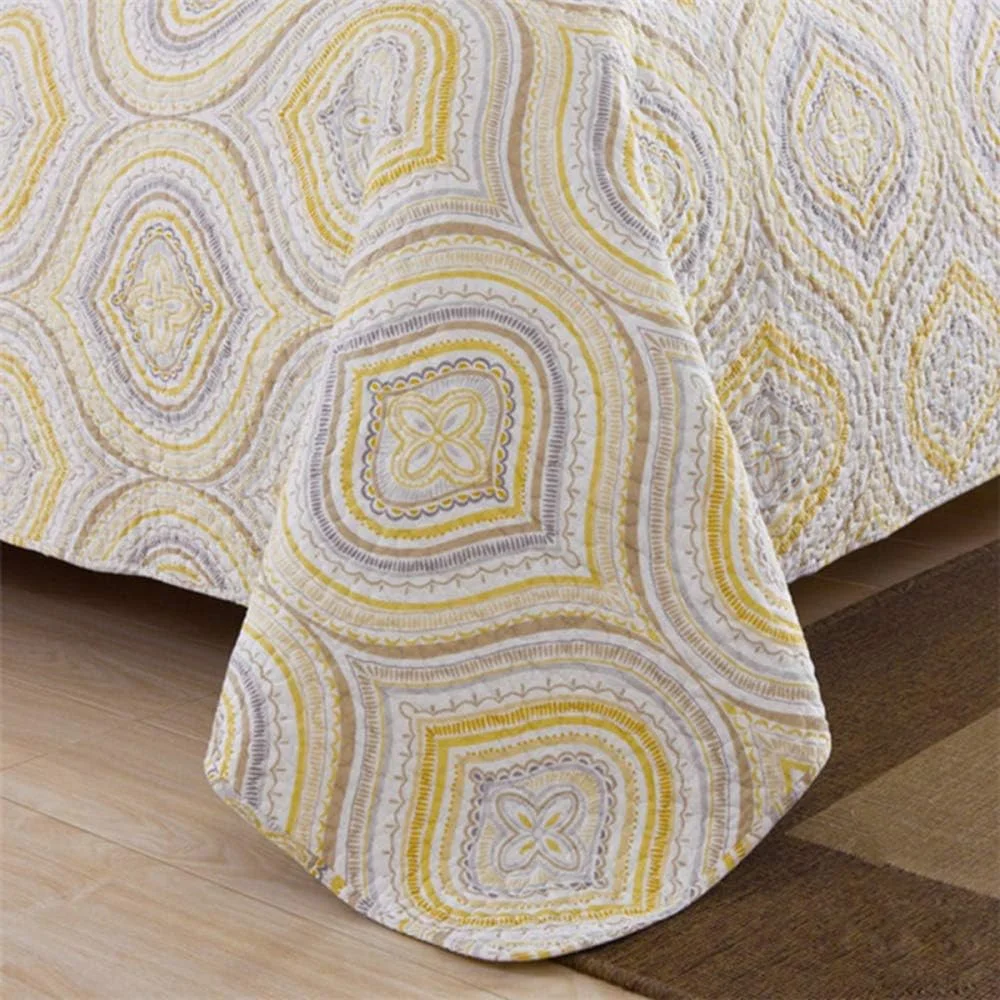 روتختی پنبه‌ای طرح‌دار مناسب تخت دو نفره و کینگ سایز، لحاف روتختی و 2 روبالشتی (3 تکه)، رنگ 6 - 230x250 سانتی‌متر