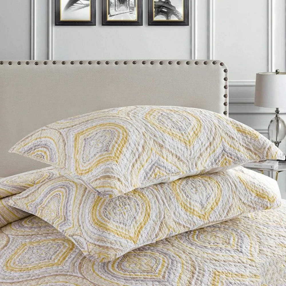 روتختی پنبه‌ای طرح‌دار مناسب تخت دو نفره و کینگ سایز، لحاف روتختی و 2 روبالشتی (3 تکه)، رنگ 6 - 230x250 سانتی‌متر