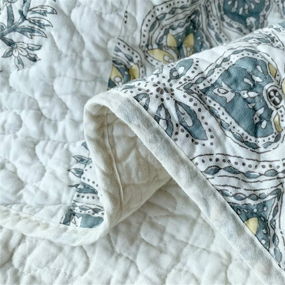 روتختی لحافدوزی شده دستساز، طرح تکهدوزی، چاپ شسته شده، لحاف چهارخانه، ست روتختی 3 تکه به همراه 2 روبالشی سایز کینگ روتختی لحافدوزی شده دستساز، طرح تکهدوزی، چاپ شسته شده، لحاف چهارخانه، ست روتختی 3 تکه به همراه 2 روبالشی سایز کینگ