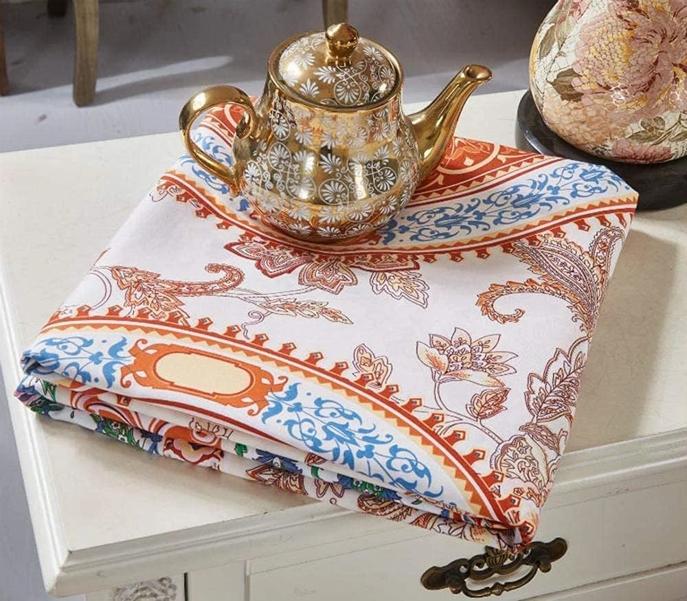 روتختی طرح دار با روبالشتی لبه پهن، بافت ساده، لحاف چاپی هنری، رو تختی پنبه ای، ست 4 تکه - مدل ب (مدل ث) (مدل د)