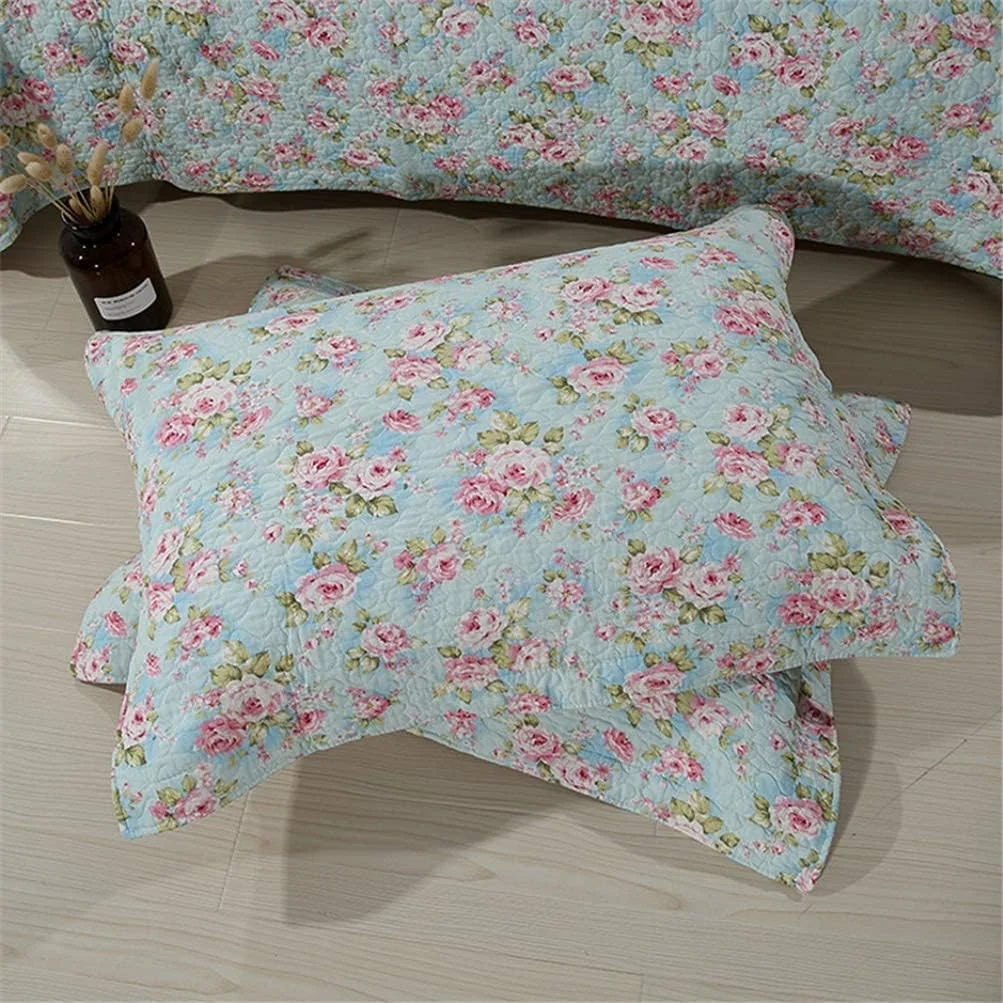 روتختی تکه دوزی شده طرح گل، 3 تکه شامل یک روتختی و 2 روبالشی، ضد حساسیت، سبک قدیمی، 230x250 سانتی متر