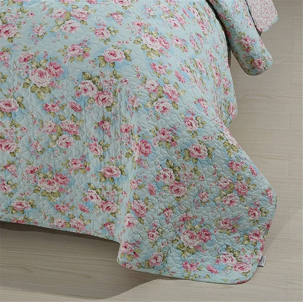 روتختی تکه دوزی شده طرح گل، 3 تکه شامل یک روتختی و 2 روبالشی، ضد حساسیت، سبک قدیمی، 230x250 سانتی متر