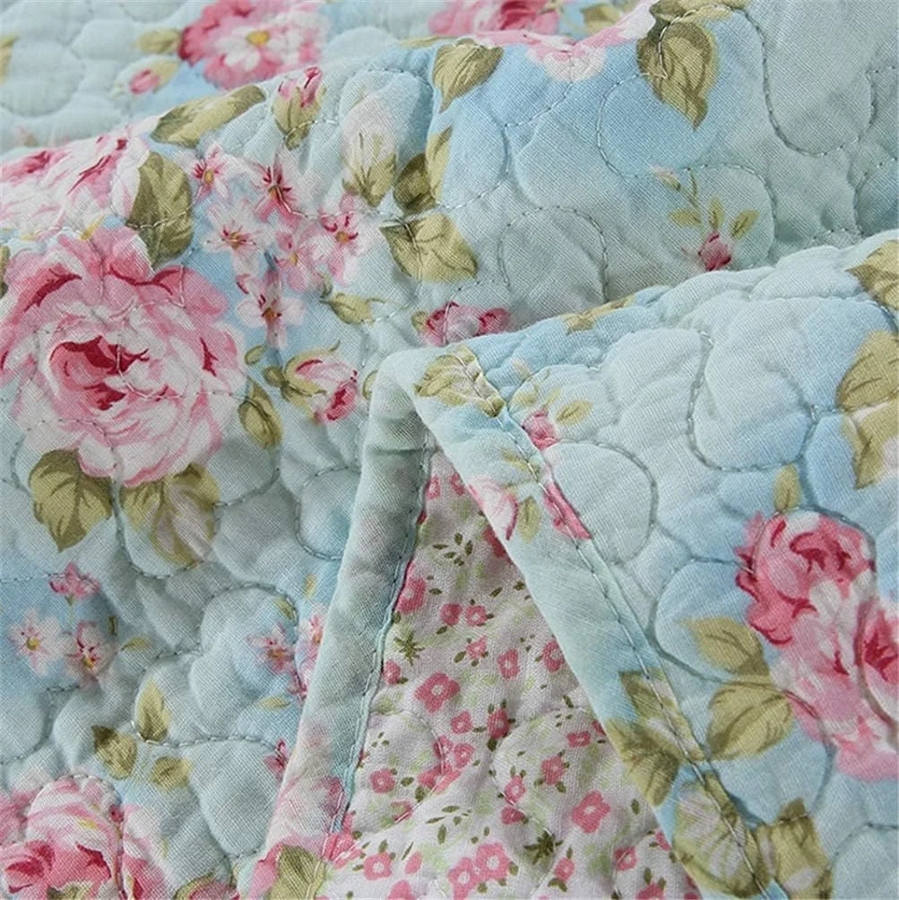 روتختی تکه دوزی شده طرح گل، 3 تکه شامل یک روتختی و 2 روبالشی، ضد حساسیت، سبک قدیمی، 230x250 سانتی متر
