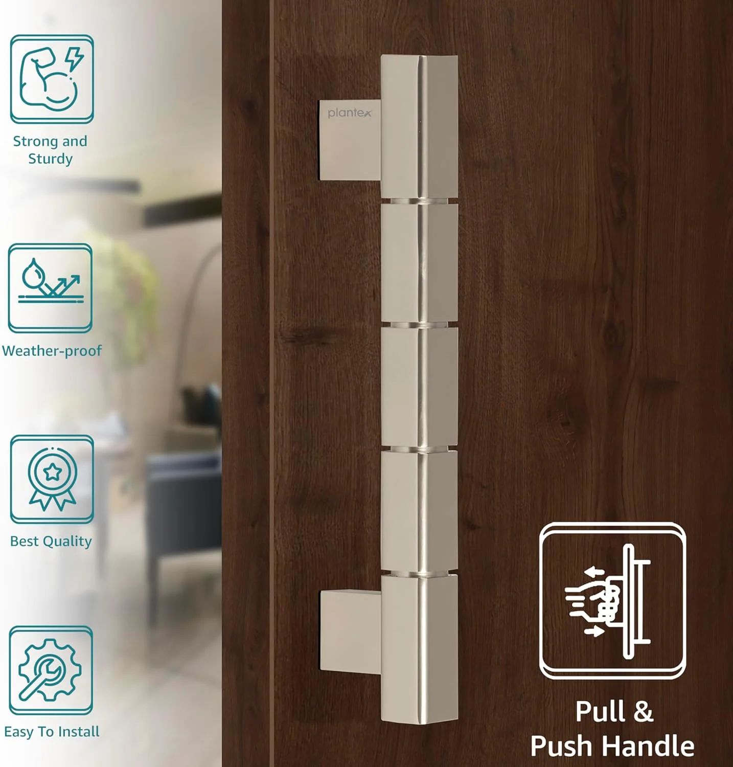 دستگیره درب آلومینیومی پلنتکس مدل Mighty، 28 سانتیمتری، مناسب برای درب اصلی/دستگیره کششی-فشاری برای درب شیشهای (پرداخت ساتن، بستهبندی 1 عددی) دستگیره درب آلومینیومی پلنتکس مدل Mighty، 28 سانتیمتری، مناسب برای درب اصلی/دستگیره کششی-فشاری برای درب شیشهای (پرداخت ساتن، بستهبندی 1 عددی)