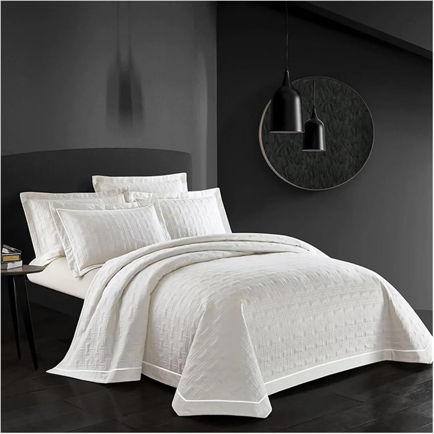 ست روتختی لحاف دار، ست ملحفه پنبه ای ضخیم یا روبالشی، ملحفه تخت خواب رنگ ثابت (آبی ملکه)