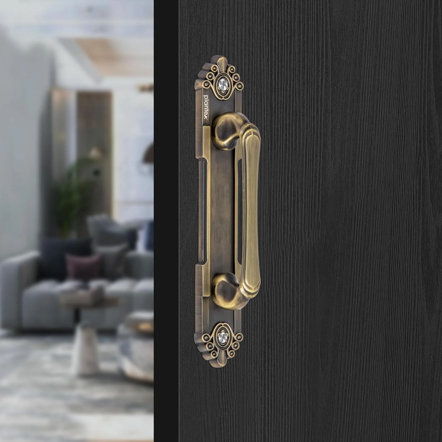 دستگیره درب اصلی پلنتکس مدل Heavy Duty، سایز 8 اینچ، مناسب برای منزل و هتل، بسته 1 عددی (294، رنگ برنجی آنتیک)