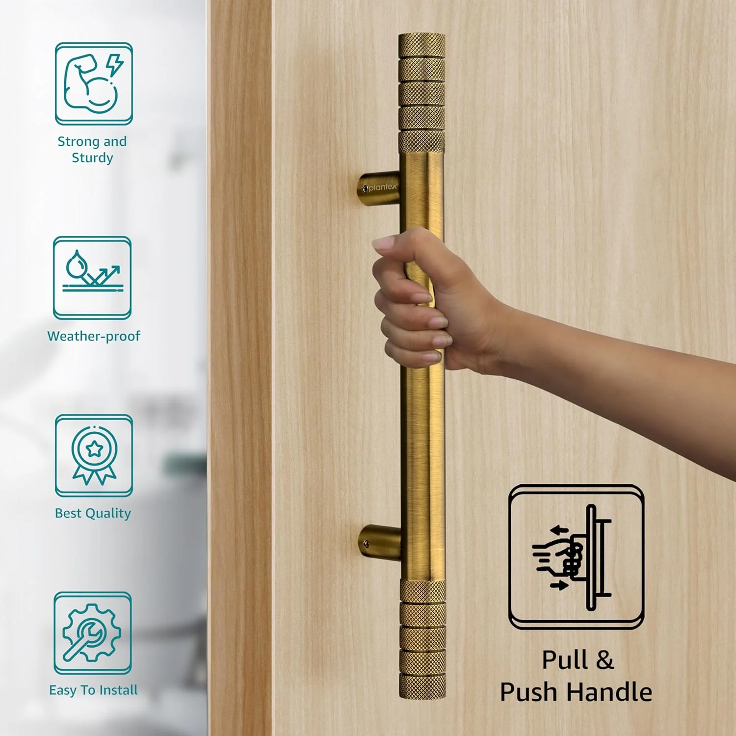 دستگیره درب ورودی پلنتکس / دکوراسیون درب و منزل / دستگیره درب ورودی 14 اینچی / دستگیره کششی-فشاری - بسته 1 عددی (APS-118، برنجی عتیقه) دستگیره درب ورودی پلنتکس / دکوراسیون درب و منزل / دستگیره درب ورودی 14 اینچی / دستگیره کششی-فشاری - بسته 1 عددی (APS-118، برنجی عتیقه)