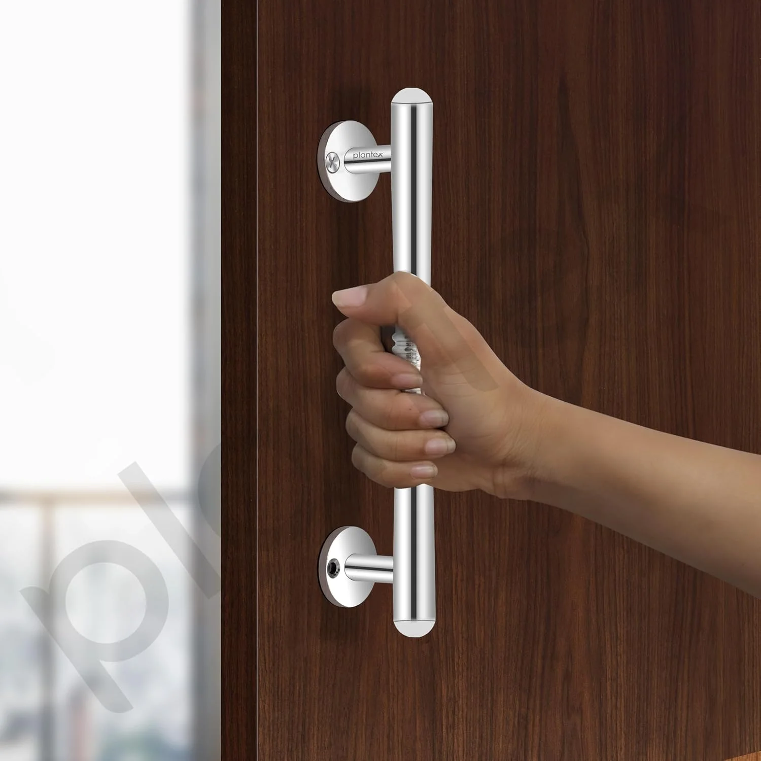 دستگیره درب پلنتکس / دستگیره اصلی درب استیل / دستگیره کششی-فشاری 8 اینچی - بسته 1 عددی (S-142، کروم) دستگیره درب پلنتکس / دستگیره اصلی درب استیل / دستگیره کششی-فشاری 8 اینچی - بسته 1 عددی (S-142، کروم)