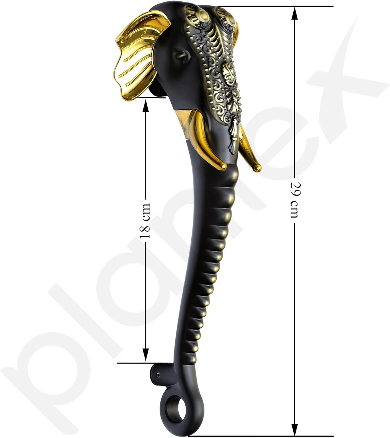 دستگیره درب طرح فیل Plantex با استحکام بالا برای درب اصلی/فشاری کششی 11 اینچی برای دکوراسیون منزل، بسته 1 عددی (رنگ برنجی عتیقه)