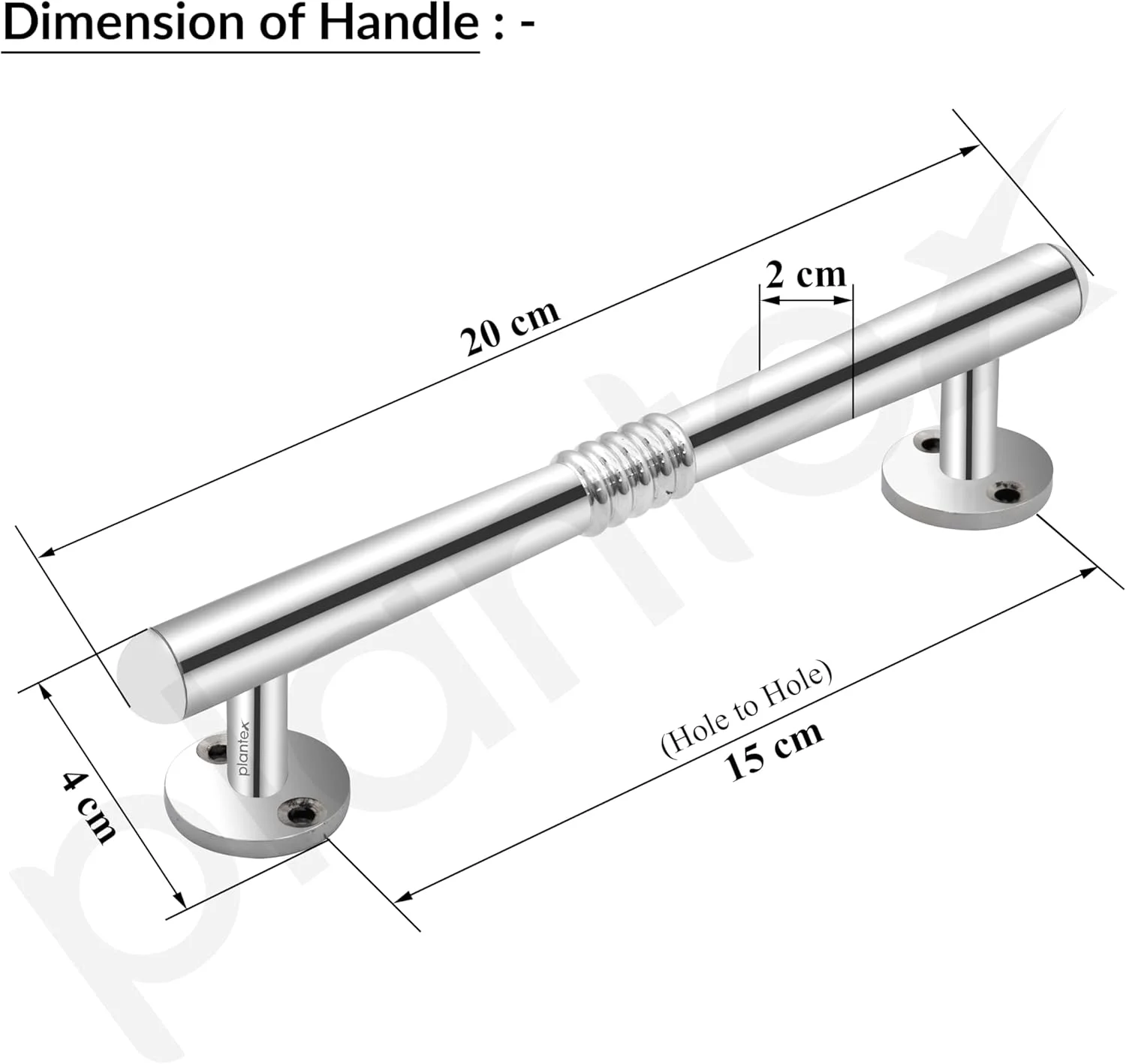 دستگیره درب پلنتکس / دستگیره اصلی درب استیل / دستگیره کششی-فشاری 8 اینچی - بسته 1 عددی (S-142، کروم) دستگیره درب پلنتکس / دستگیره اصلی درب استیل / دستگیره کششی-فشاری 8 اینچی - بسته 1 عددی (S-142، کروم)