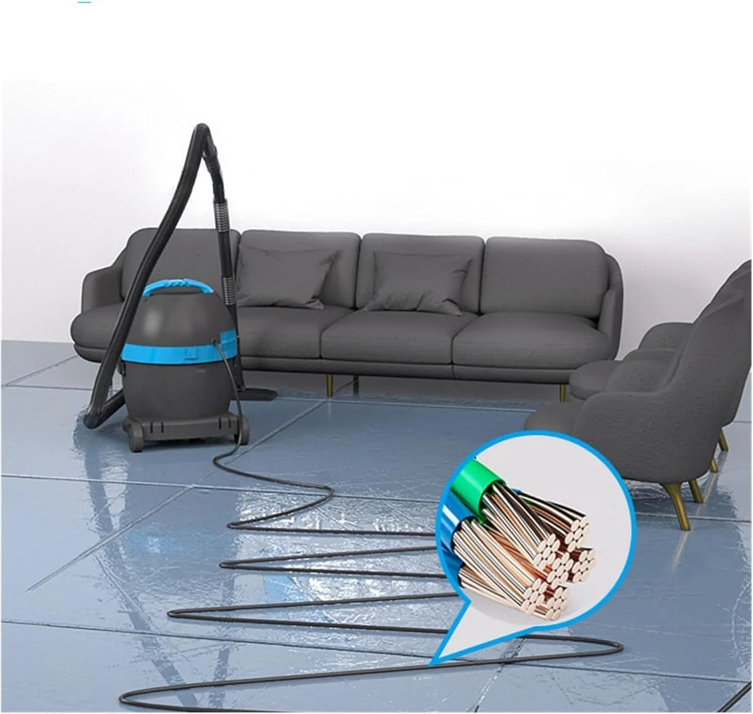 جاروبرقی صنعتی AmuJude، دو منظوره تر و خشک، مکش قوی، مناسب منزل و کارگاه، جاروبرقی افقی با قدرت بالا، مناسب کارگاه، دفتر، سایت ساختمانی و چوب