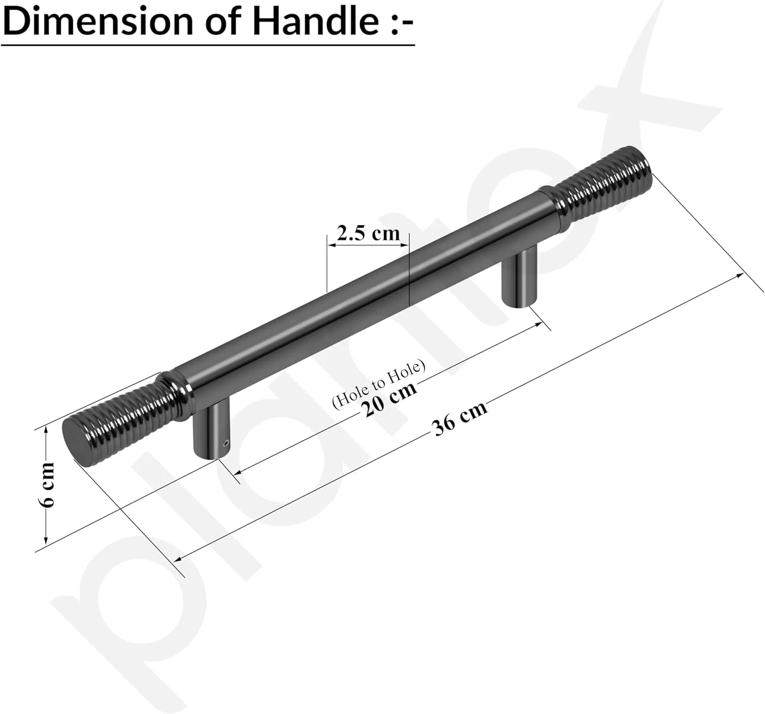 دستگیره درب اصلی Plantex، 14 اینچی - بسته 1 عددی (122 - خاکستری براق) دستگیره درب اصلی Plantex، 14 اینچی - بسته 1 عددی (122 - خاکستری براق)
