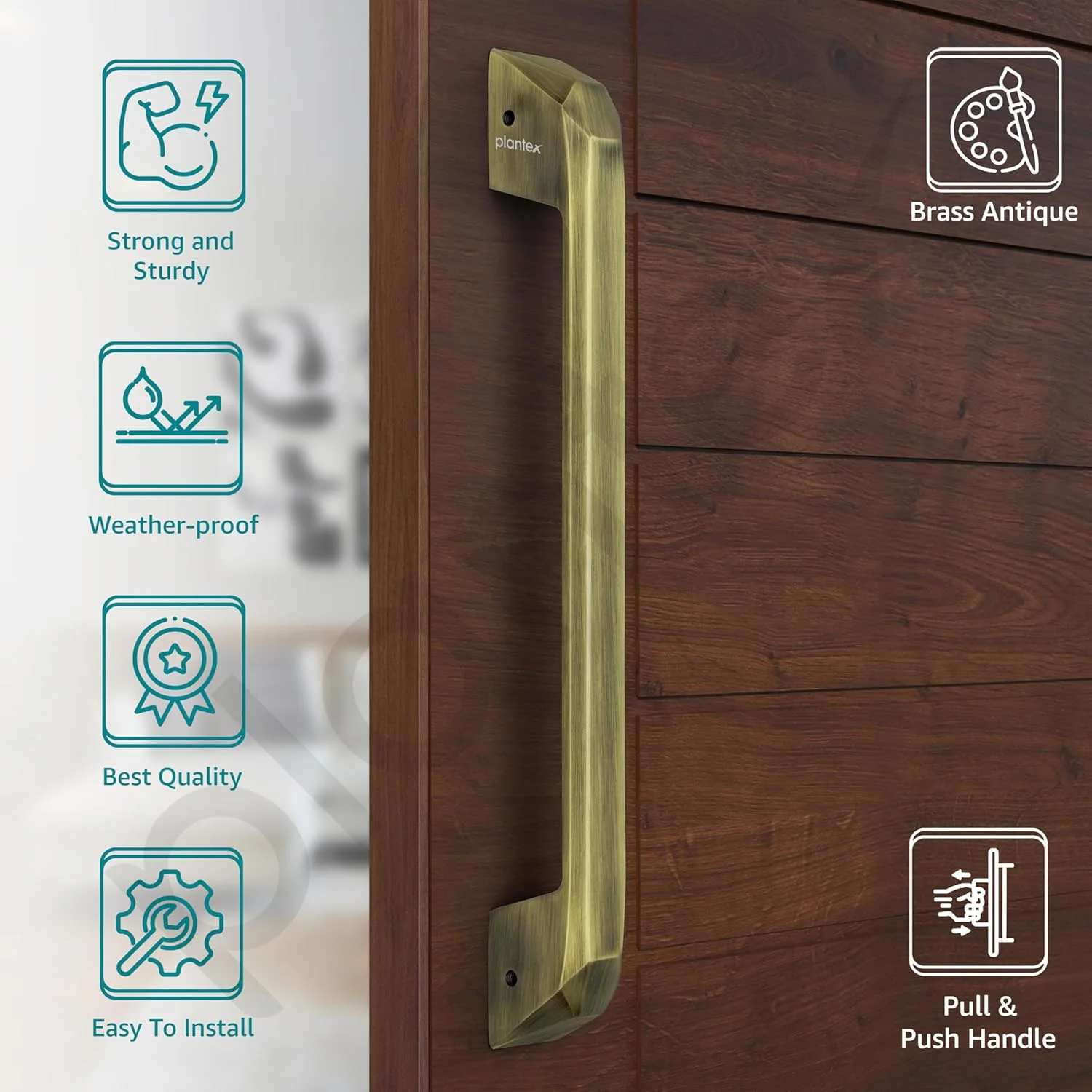 دستگیره درب پلنتکس / دستگیره اصلی درب / دستگیره کششی-فشاری 14 اینچی برای خانه و محل کار / بسته 1 عددی (SH-351، برنجی عتیقه) دستگیره درب پلنتکس / دستگیره اصلی درب / دستگیره کششی-فشاری 14 اینچی برای خانه و محل کار / بسته 1 عددی (SH-351، برنجی عتیقه)