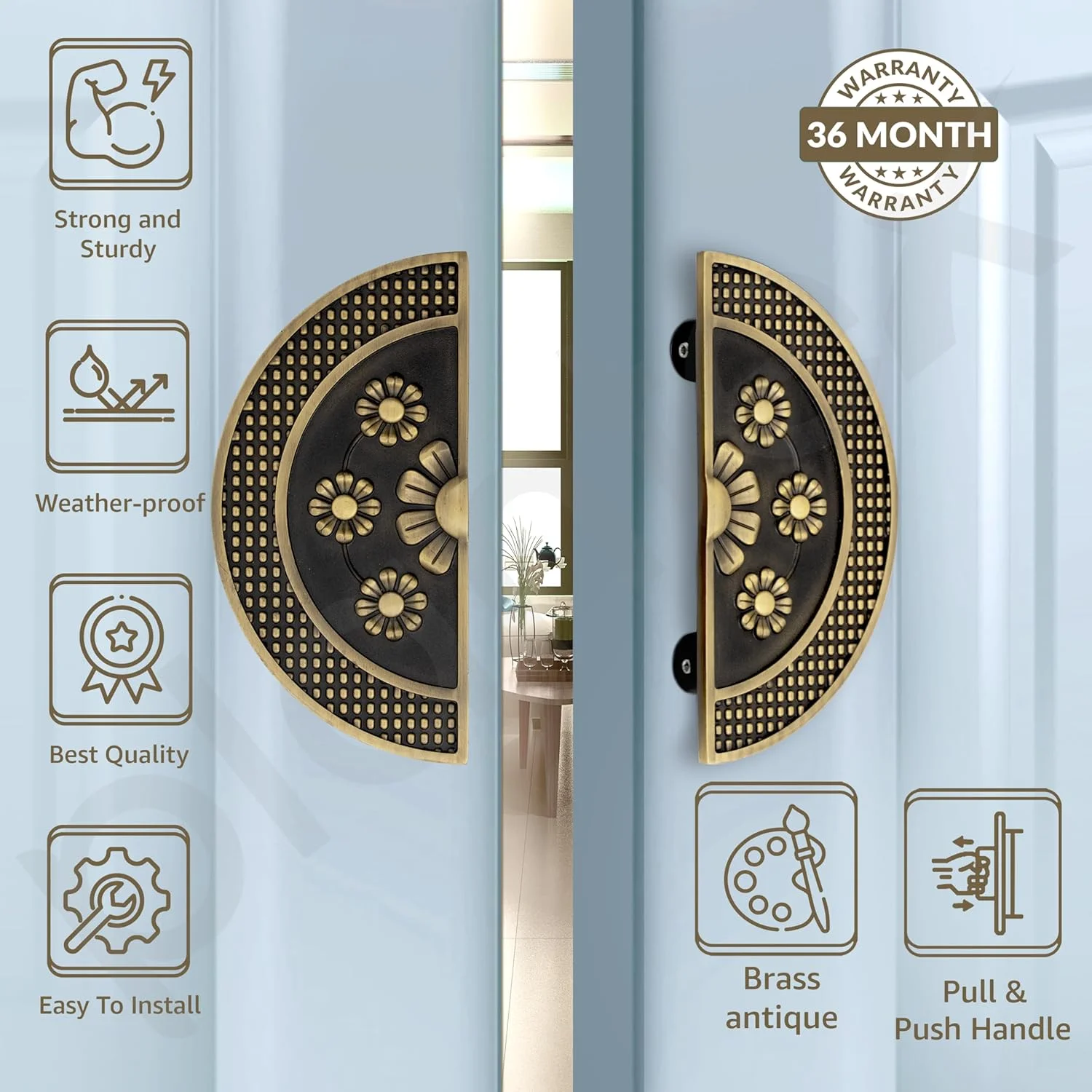 دستگیره درب پلنتکس / دستگیره اصلی درب 6 اینچی / دستگیره آلومینیومی درب / دستگیره کششی-فشاری درب / لوازم جانبی درب (بسته 1 عددی، برنجی عتیقه) دستگیره درب پلنتکس / دستگیره اصلی درب 6 اینچی / دستگیره آلومینیومی درب / دستگیره کششی-فشاری درب / لوازم جانبی درب (بسته 1 عددی، برنجی عتیقه)