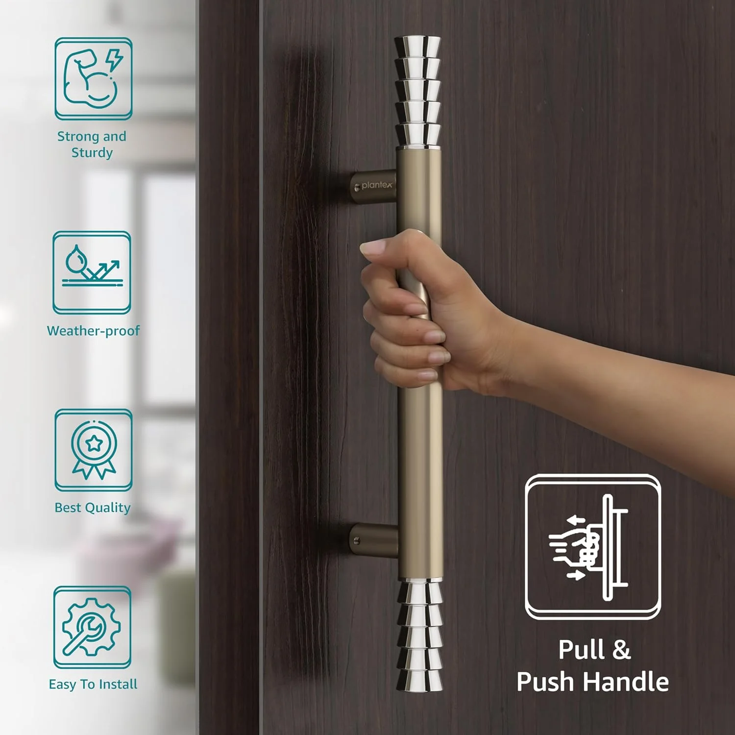 دستگیره درب ورودی سنگین Plantex مدل Golden Lotus، طول 35 سانتیمتر، مناسب برای درب های چوبی/شیشه ای/فلزی - بسته 1 عددی (سفید ساتن) دستگیره درب ورودی سنگین Plantex مدل Golden Lotus، طول 35 سانتیمتر، مناسب برای درب های چوبی/شیشه ای/فلزی - بسته 1 عددی (سفید ساتن)