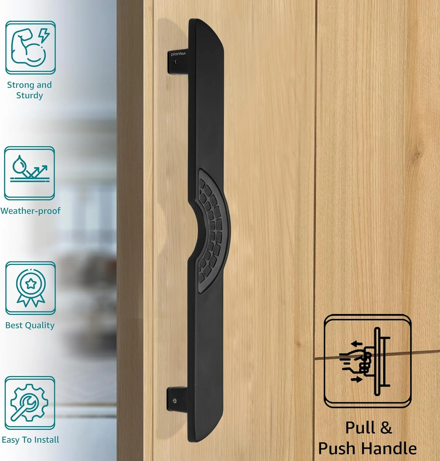 دستگیره درب ورودی پلنتکس 38 سانتی متری - بسته 1 عددی (روی، روکش مشکی) دستگیره درب ورودی پلنتکس 38 سانتی متری - بسته 1 عددی (روی، روکش مشکی)