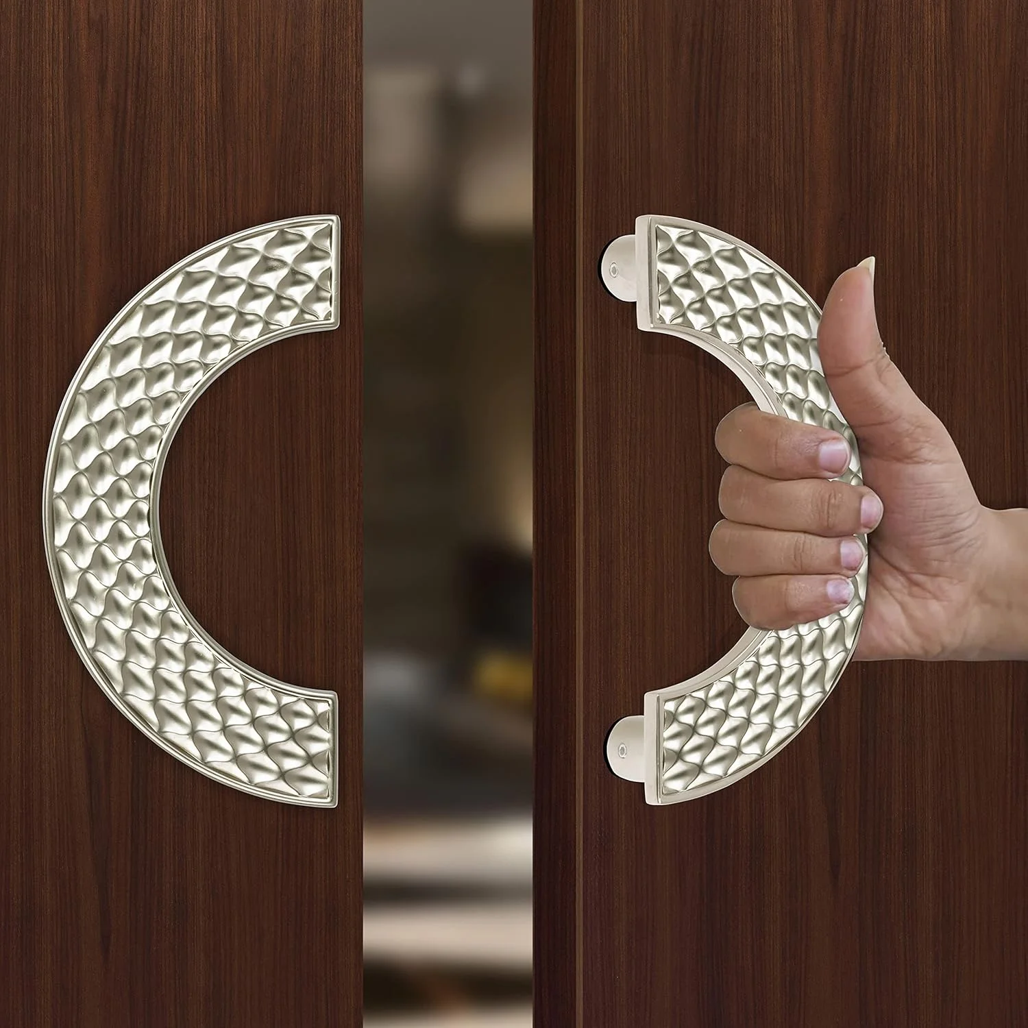 دستگیره درب سنگین Plantex / دکوراسیون درب و منزل / دستگیره اصلی درب گرد 8 اینچی / ست دستگیره فشاری کششی درب (276- پرداخت ساتن) دستگیره درب سنگین Plantex / دکوراسیون درب و منزل / دستگیره اصلی درب گرد 8 اینچی / ست دستگیره فشاری کششی درب (276- پرداخت ساتن)