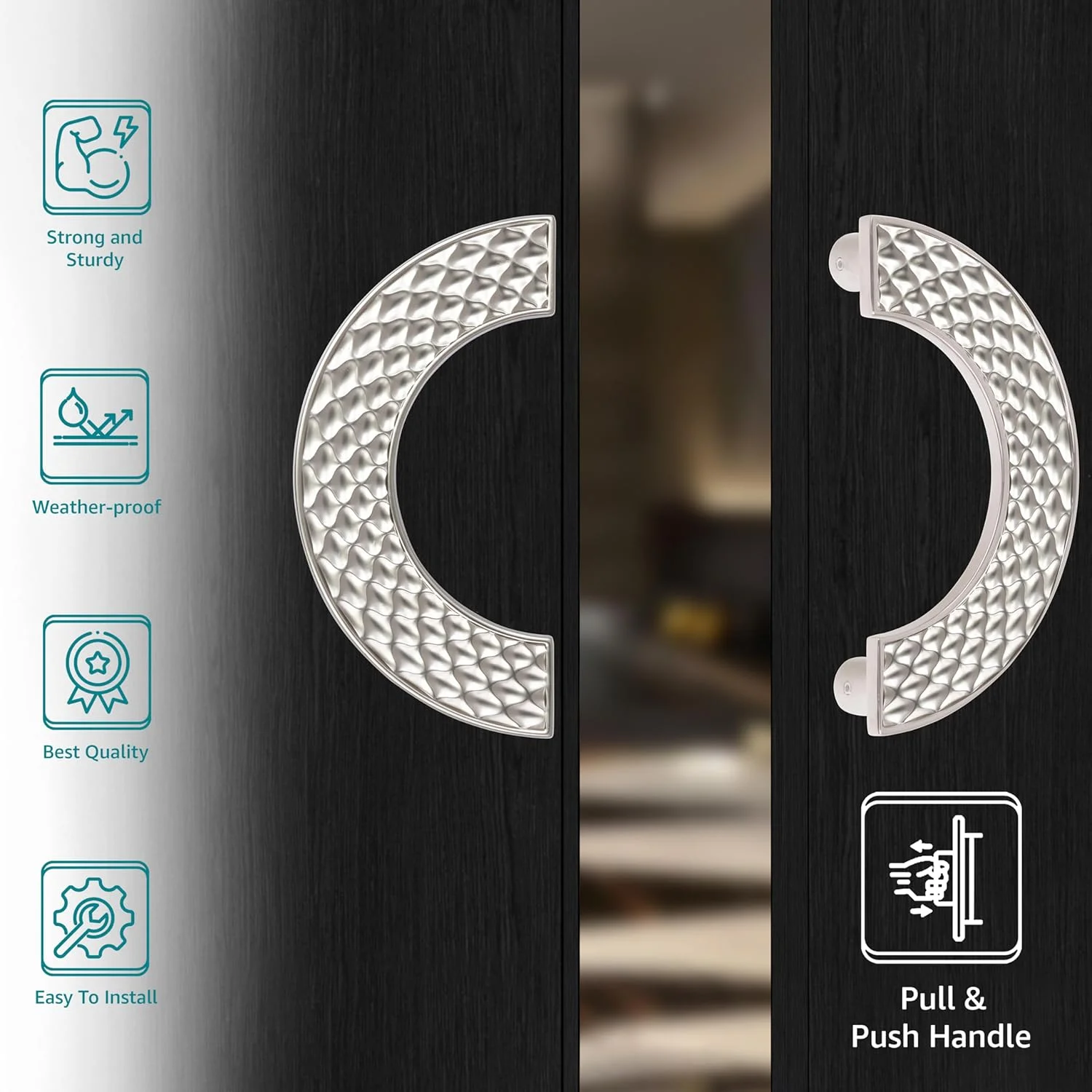 دستگیره درب سنگین Plantex / دکوراسیون درب و منزل / دستگیره اصلی درب گرد 8 اینچی / ست دستگیره فشاری کششی درب (276- پرداخت ساتن) دستگیره درب سنگین Plantex / دکوراسیون درب و منزل / دستگیره اصلی درب گرد 8 اینچی / ست دستگیره فشاری کششی درب (276- پرداخت ساتن)