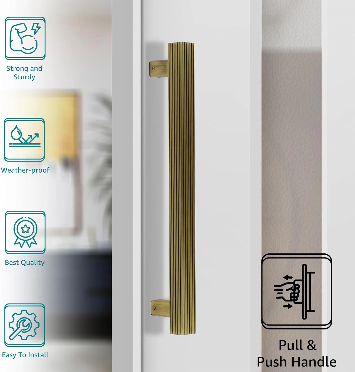 دستگیره درب اصلی 35 سانتی متری پلنتکس / دستگیره کششی-فشاری برای درب و دکوراسیون منزل / بسته 1 عددی (رنگ برنجی عتیقه 236) دستگیره درب اصلی 35 سانتی متری پلنتکس / دستگیره کششی-فشاری برای درب و دکوراسیون منزل / بسته 1 عددی (رنگ برنجی عتیقه 236)