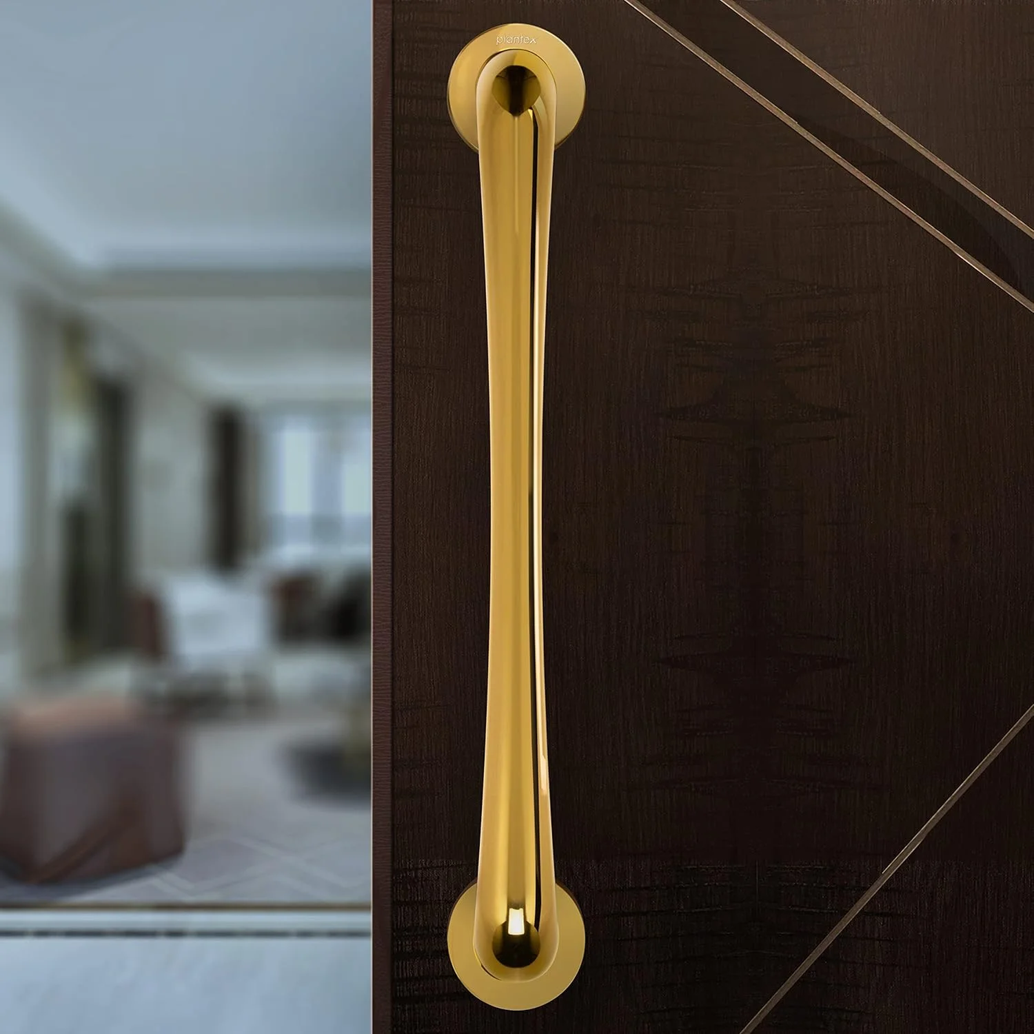 دستگیره درِ پلاکسی پلنتکس، مناسب برای درهای چوبی منزل، هتل و اداره (رنگ طلایی PVD - بلند) دستگیره درِ پلاکسی پلنتکس، مناسب برای درهای چوبی منزل، هتل و اداره (رنگ طلایی PVD - بلند)
