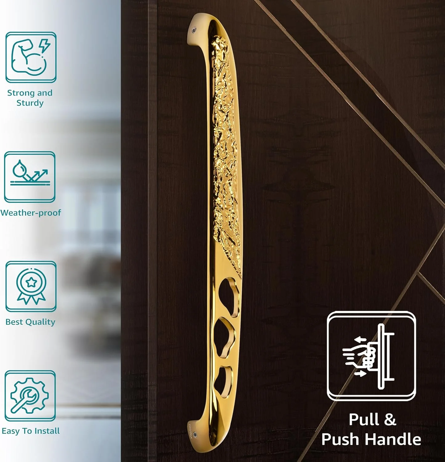 دستگیره درب ۱۳ اینچی ممتاز Plantex برای درب اصلی و دستگیره فشاری-کششی برای درب چوبی و شیشه ای / خانه / هتل / سخت افزار درب اداری - بسته ۱ عددی (۳۱۱، طلایی PVD) دستگیره درب ۱۳ اینچی ممتاز Plantex برای درب اصلی و دستگیره فشاری-کششی برای درب چوبی و شیشه ای / خانه / هتل / سخت افزار درب اداری - بسته ۱ عددی (۳۱۱، طلایی PVD)