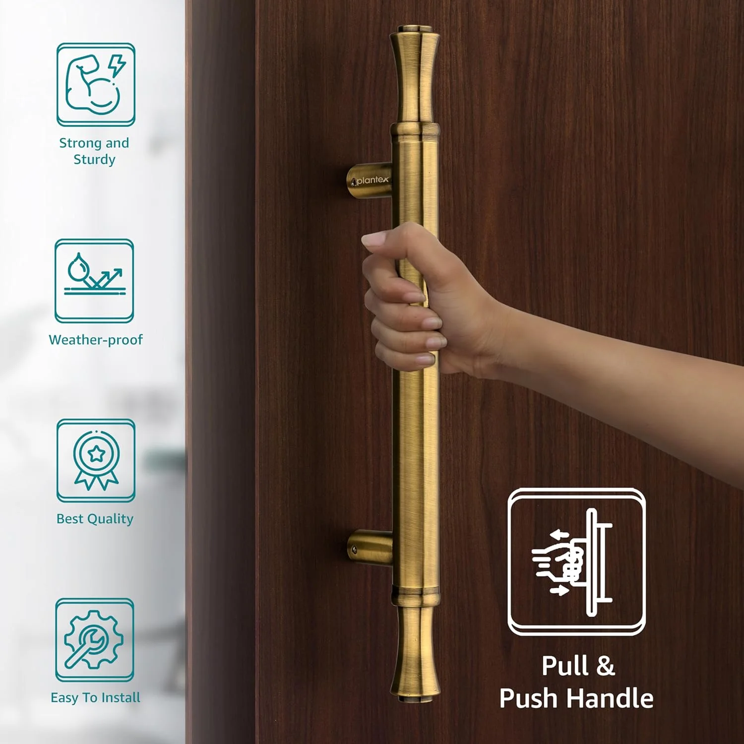 دستگیره درب ورودی پلنتکس / دکوراسیون منزل و درب / دستگیره درب ورودی 35 سانتی متری / دستگیره کششی-فشاری درب - بسته 1 عددی (APS-121، برنجی عتیقه) دستگیره درب ورودی پلنتکس / دکوراسیون منزل و درب / دستگیره درب ورودی 35 سانتی متری / دستگیره کششی-فشاری درب - بسته 1 عددی (APS-121، برنجی عتیقه)