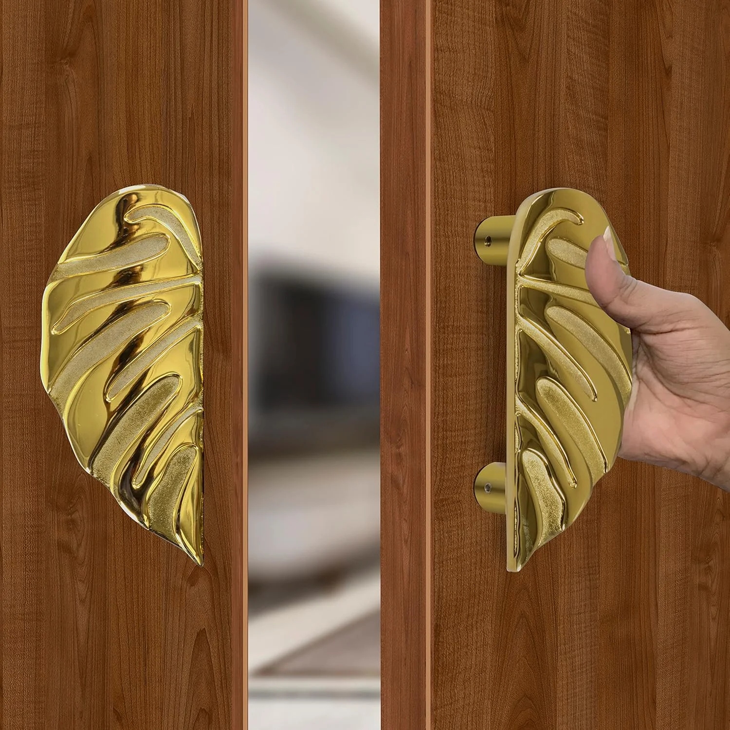 دستگیره درب برگ شکل 6 اینچی Plantex Premium برای درب اصلی و دستگیره فشاری-کششی برای درب شیشه ای/ خانه/ هتل/ سخت افزار درب اداری برای درب های تک و دو لنگه (روکش طلایی PVD) دستگیره درب برگ شکل 6 اینچی Plantex Premium برای درب اصلی و دستگیره فشاری-کششی برای درب شیشه ای/ خانه/ هتل/ سخت افزار درب اداری برای درب های تک و دو لنگه (روکش طلایی PVD)