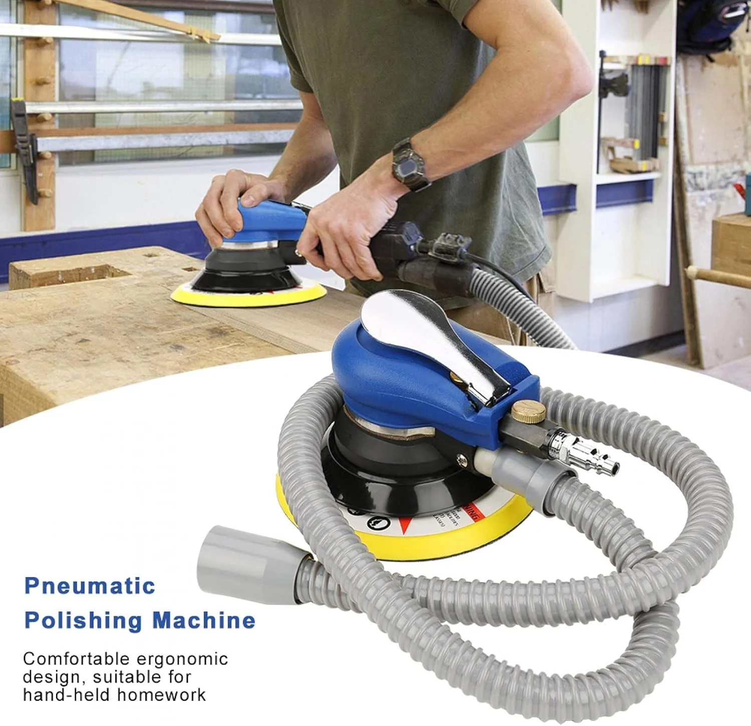 دستگاه پولیش بادی مکنده HIHELO، دستگاه پولیش بادی گرد مکنده قدرتمند 5 اینچ/6 اینچ ارگونومیک برای ابزار سنگی برای ابزارهای صنعتی (5 اینچ) دستگاه پولیش بادی مکنده HIHELO، دستگاه پولیش بادی گرد مکنده قدرتمند 5 اینچ/6 اینچ ارگونومیک برای ابزار سنگی برای ابزارهای صنعتی (5 اینچ)