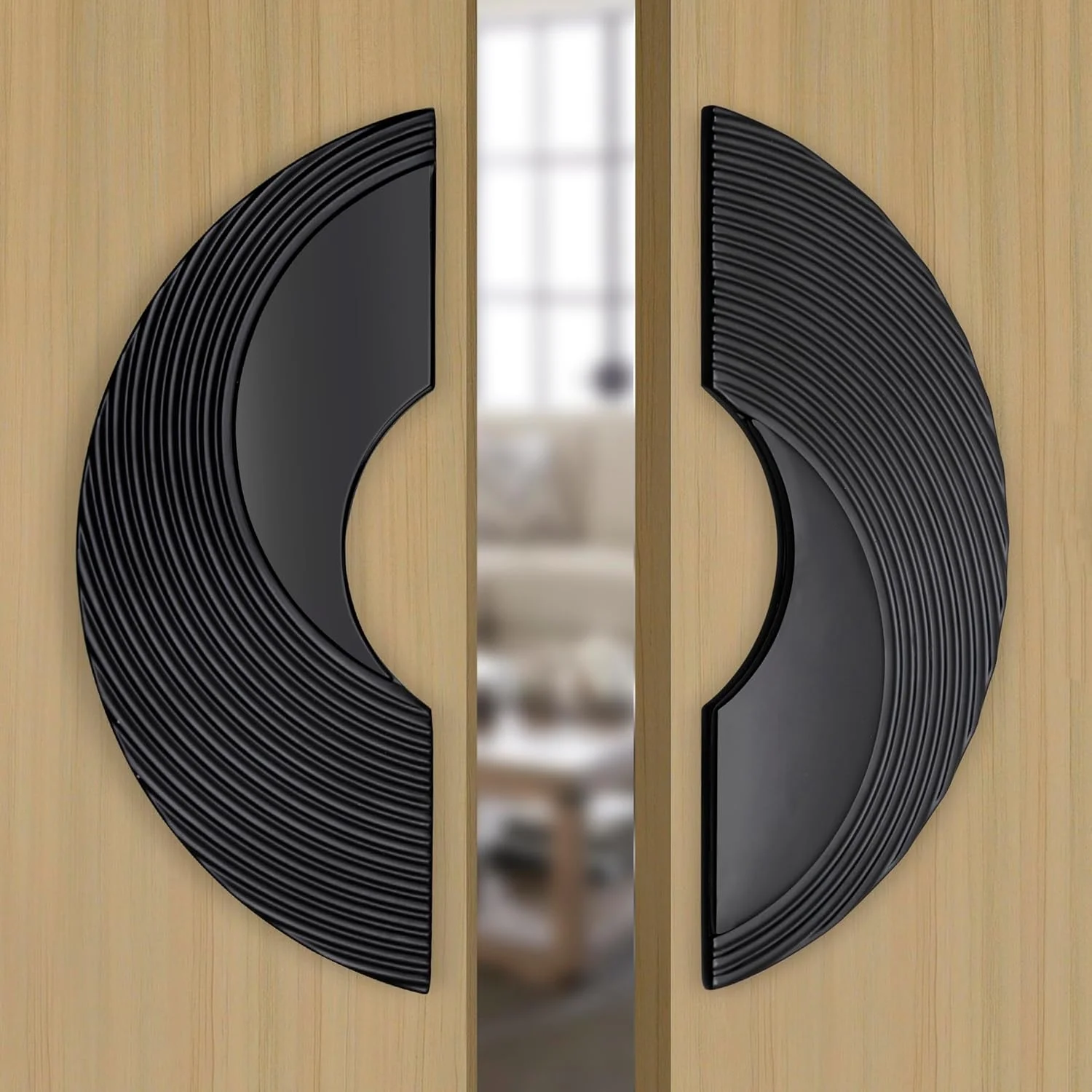 دستگیره درب گرد سنگین Plantex / دستگیره فشاری - 8 اینچ، مشکی، زینک، بسته 1 عددی (277-مشکی)