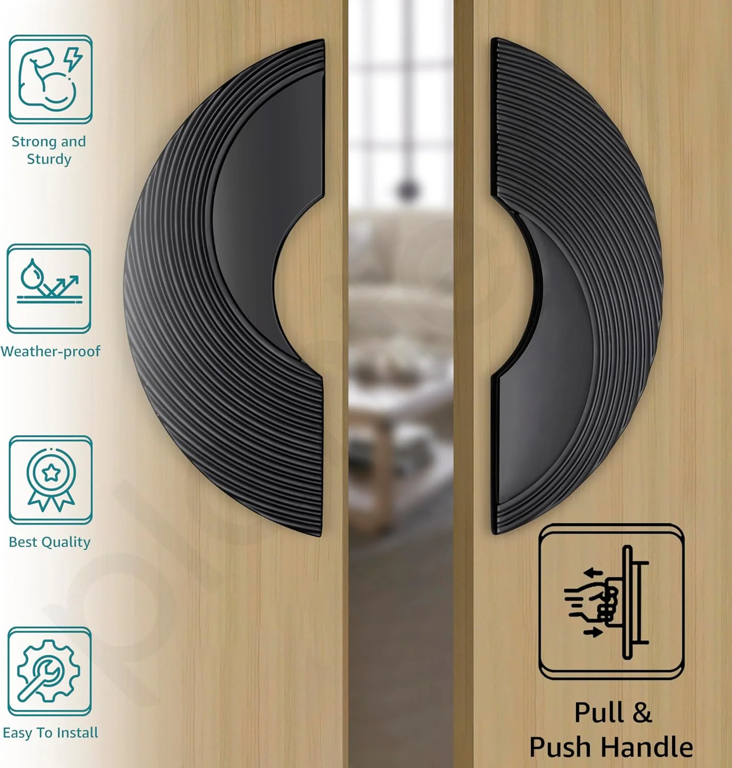 دستگیره درب گرد سنگین Plantex / دستگیره فشاری - 8 اینچ، مشکی، زینک، بسته 1 عددی (277-مشکی) دستگیره درب گرد سنگین Plantex / دستگیره فشاری - 8 اینچ، مشکی، زینک، بسته 1 عددی (277-مشکی)