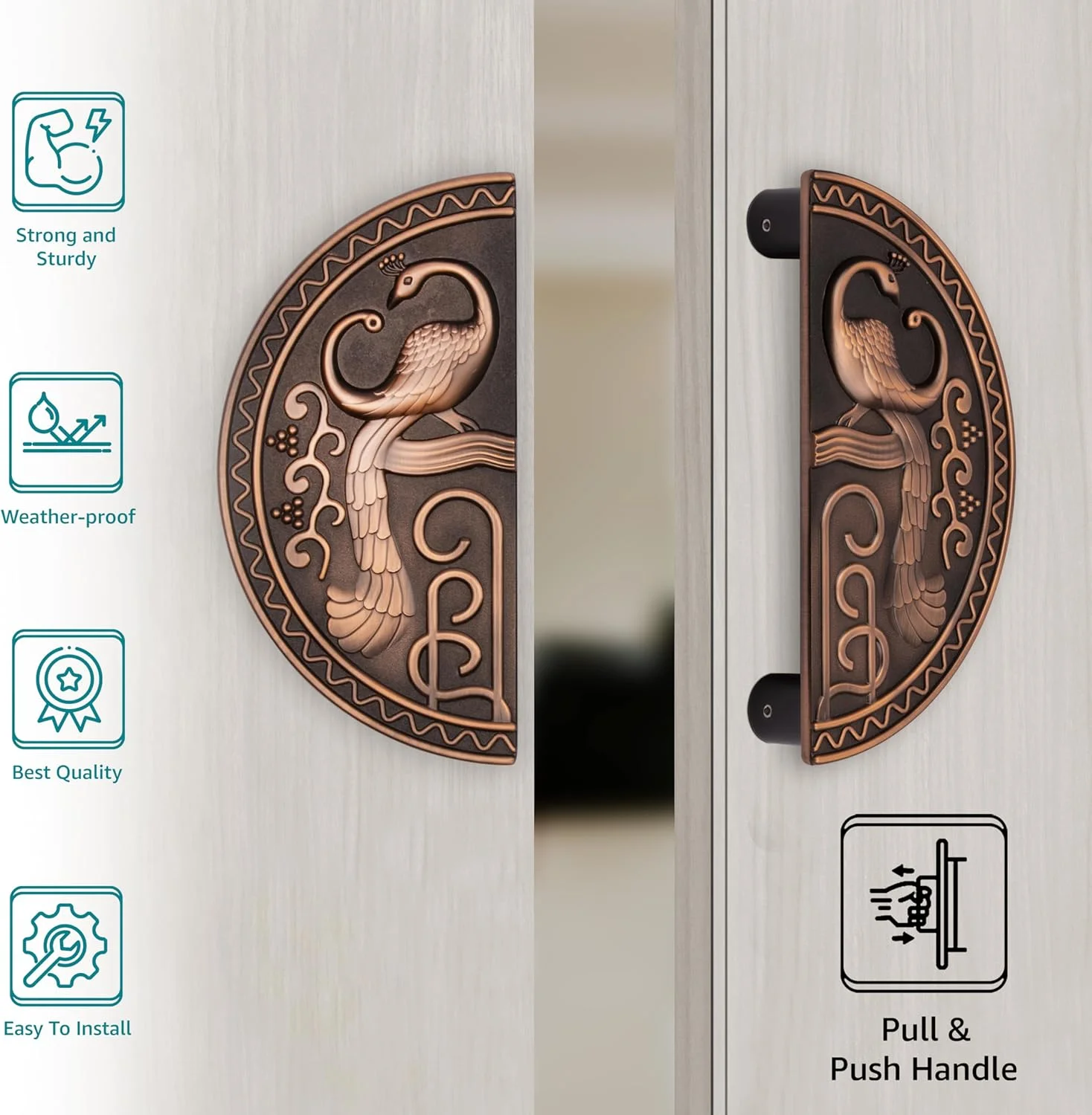 دستگیره درب اصلی Plantex، 20 سانتی متری، مقاوم، مدل گرد فشاری/کششی، مناسب درب ورودی و دکوراسیون منزل (مدل 323-رنگ مسی آنتیک) دستگیره درب اصلی Plantex، 20 سانتی متری، مقاوم، مدل گرد فشاری/کششی، مناسب درب ورودی و دکوراسیون منزل (مدل 323-رنگ مسی آنتیک)