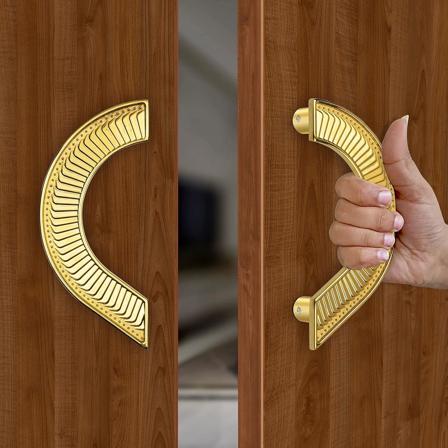 دستگیره گرد ممتاز Plantex سایز 8 اینچ برای درب اصلی و دستگیره فشاری-کششی برای درب شیشه ای/ منزل/ هتل/ سخت افزار درب اداری برای درب های تک و دوقلو (321، طلایی) دستگیره گرد ممتاز Plantex سایز 8 اینچ برای درب اصلی و دستگیره فشاری-کششی برای درب شیشه ای/ منزل/ هتل/ سخت افزار درب اداری برای درب های تک و دوقلو (321، طلایی)