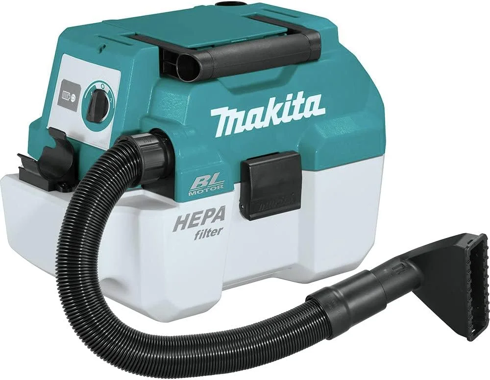 جاروبرقی/مکنده گرد و غبار تر و خشک قابل حمل 2 گالن Makita XCV11Z 18V LXT لیتیوم-یون بدون برس با فیلتر HEPA، فقط ابزار