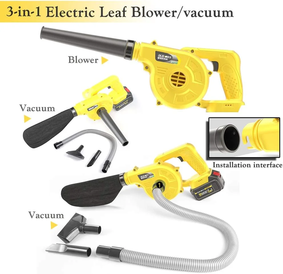 دمنده برگ برقی و جاروبرقی شارژی، جاروی باغ قابل شارژ، جاروبرقی دستی با لوله افزایش طول 70 سانتی متری، با باتری لیتیومی 21 ولت و شارژر دمنده برگ برقی و جاروبرقی شارژی، جاروی باغ قابل شارژ، جاروبرقی دستی با لوله افزایش طول 70 سانتی متری، با باتری لیتیومی 21 ولت و شارژر