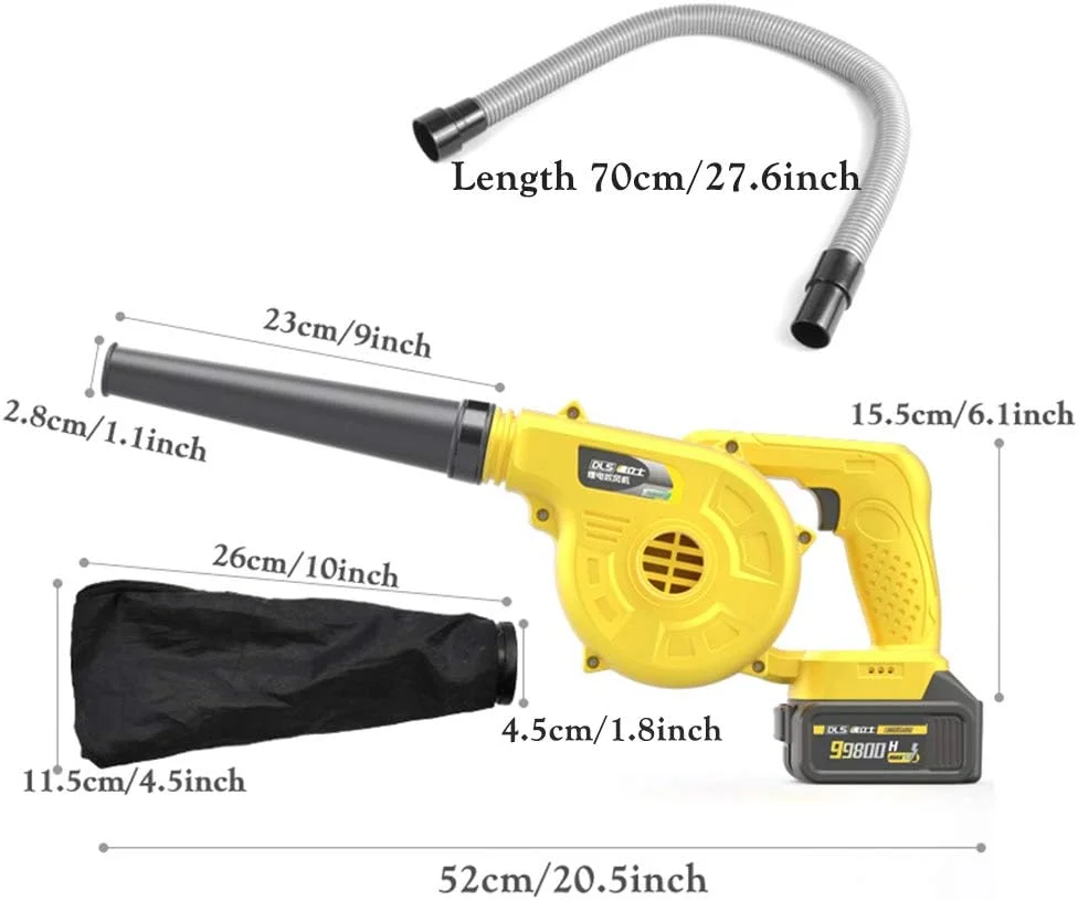دمنده برگ برقی و جاروبرقی شارژی، جاروی باغ قابل شارژ، جاروبرقی دستی با لوله افزایش طول 70 سانتی متری، با باتری لیتیومی 21 ولت و شارژر دمنده برگ برقی و جاروبرقی شارژی، جاروی باغ قابل شارژ، جاروبرقی دستی با لوله افزایش طول 70 سانتی متری، با باتری لیتیومی 21 ولت و شارژر