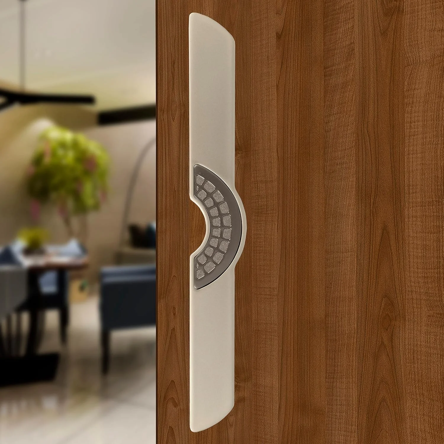 دستگیره درب پلنتکس / دکوراسیون درب و منزل / دستگیره اصلی درب 15 اینچی / دستگیره کششی فشاری درب - بسته 1 عددی (316، ساتن و خاکستری)