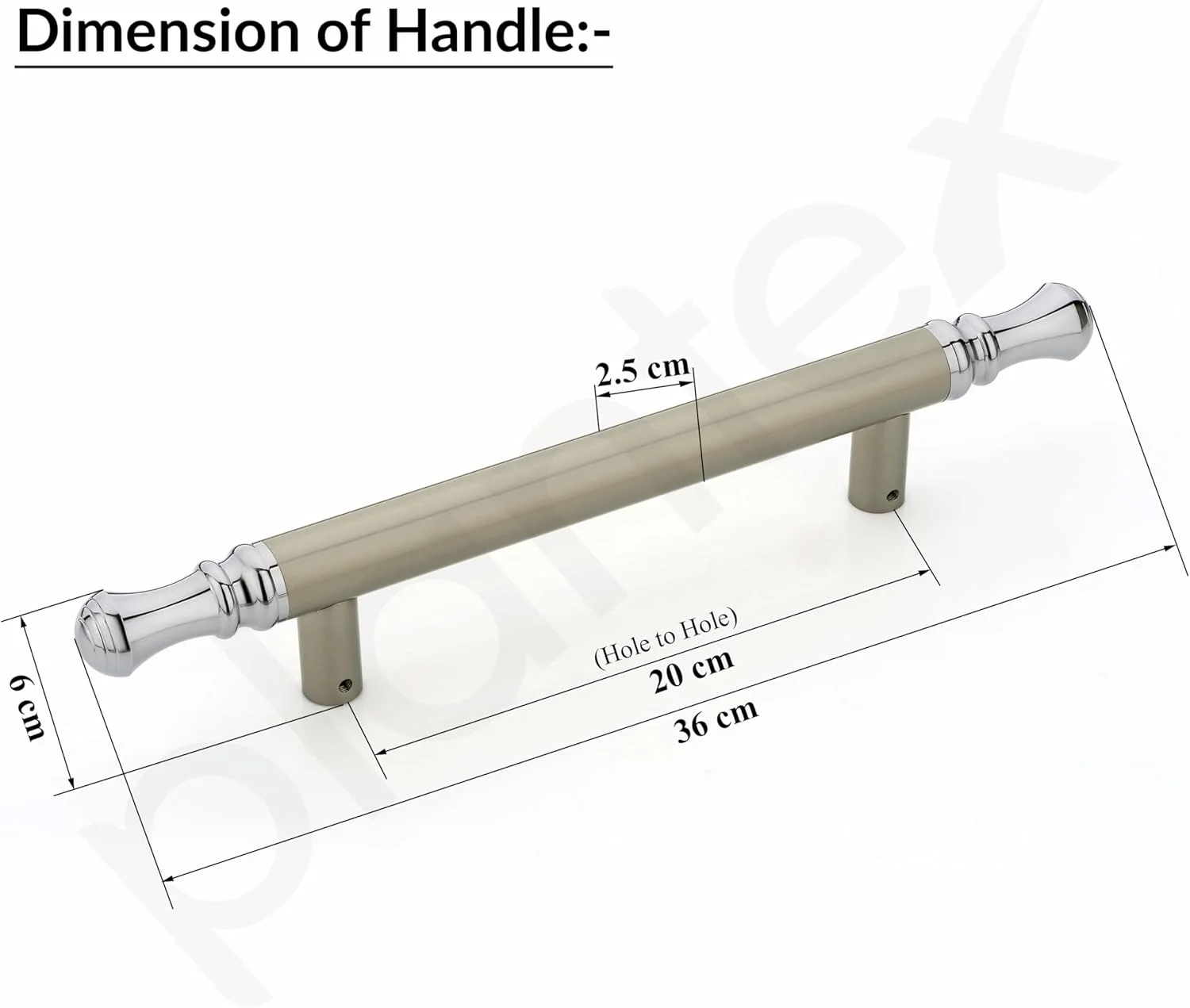 دستگیره درب ورودی سنگین Plantex / دستگیره درب 14 اینچی برای درب ورودی / دستگیره فشاری-کششی برای درب شیشه ای و چوبی - بسته 1 عددی (سفید ساتن - روکش کروم) - 3 سال دستگیره درب ورودی سنگین Plantex / دستگیره درب 14 اینچی برای درب ورودی / دستگیره فشاری-کششی برای درب شیشه ای و چوبی - بسته 1 عددی (سفید ساتن - روکش کروم) - 3 سال