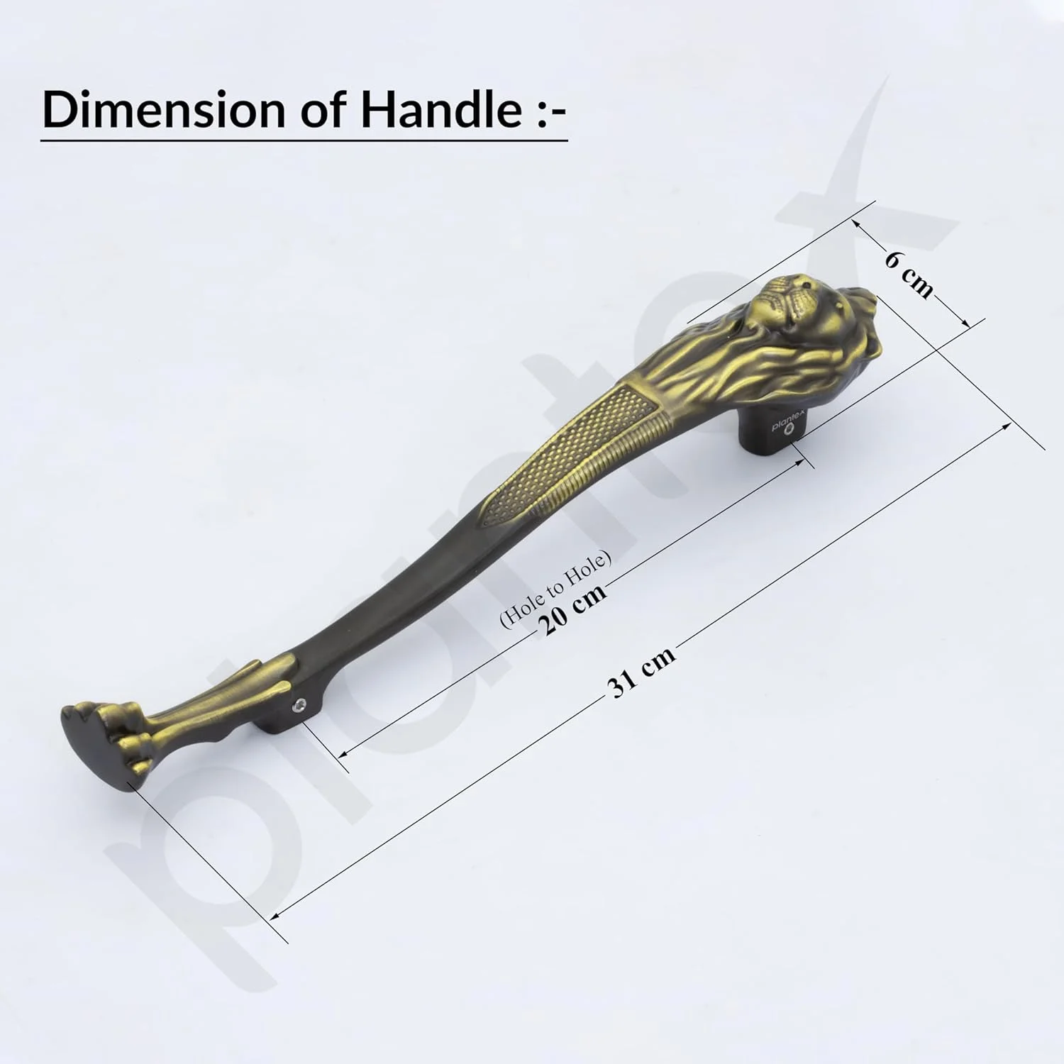 دستگیره در ورودی طرح شیر Plantex از جنس آلومینیوم - 8 اینچ (رنگ برنجی عتیقه) دستگیره در ورودی طرح شیر Plantex از جنس آلومینیوم - 8 اینچ (رنگ برنجی عتیقه)