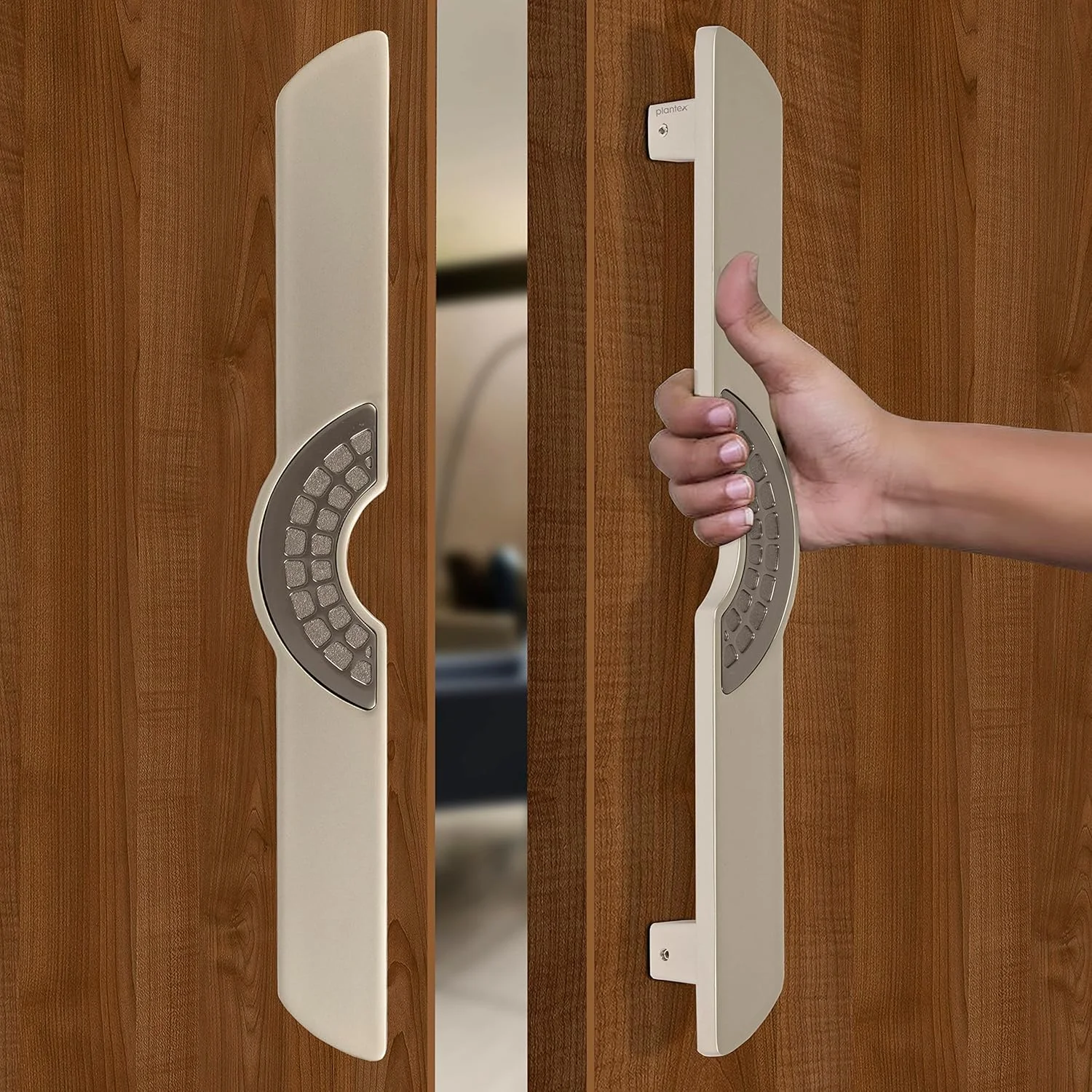 دستگیره درب پلنتکس / دکوراسیون درب و منزل / دستگیره اصلی درب 15 اینچی / دستگیره کششی فشاری درب - بسته 1 عددی (316، ساتن و خاکستری) دستگیره درب پلنتکس / دکوراسیون درب و منزل / دستگیره اصلی درب 15 اینچی / دستگیره کششی فشاری درب - بسته 1 عددی (316، ساتن و خاکستری)