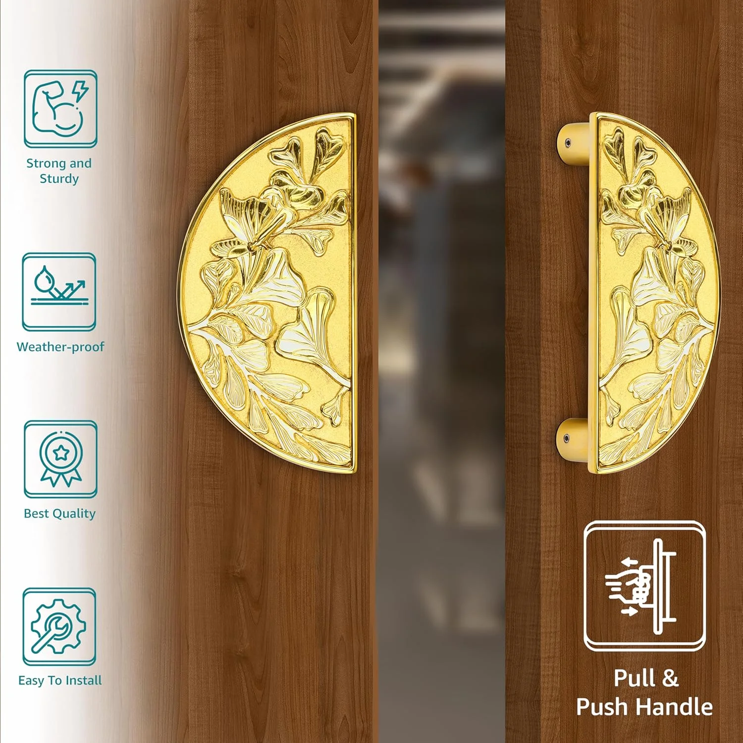 دستگیره درب گرد آلومینیومی پلنتکس / دستگیره کششی درب ورودی - 8 اینچ (روکش طلایی) دستگیره درب گرد آلومینیومی پلنتکس / دستگیره کششی درب ورودی - 8 اینچ (روکش طلایی)